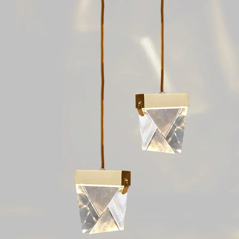 Nordic Luxury Restaurant Pendant Lights, Lâmpadas de lustre de jantar, Minimalista moderno, Iluminação de cristal para cozinha e quarto