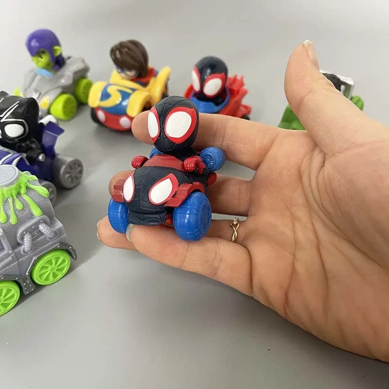 Spider Man Spidey And His Amazing Friends Action Figure Anime Avengers Scooter Car Iron Man Captain America Doll Hand Model Toy