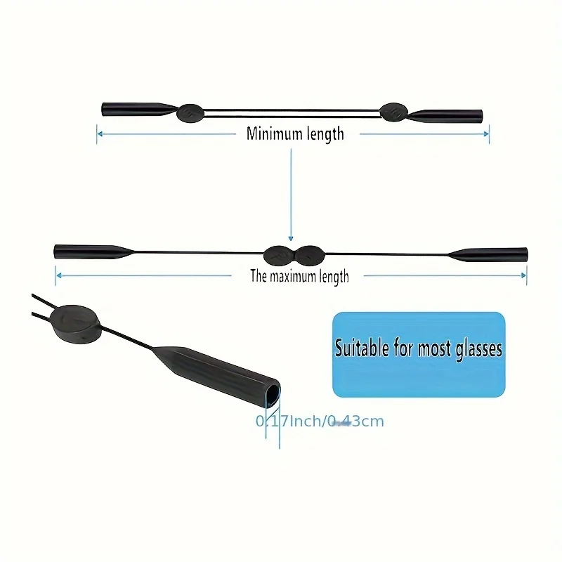 5pcs Adjustable Sports Glasses Strap - Anti-slip Hanging Rope for Secure Fit