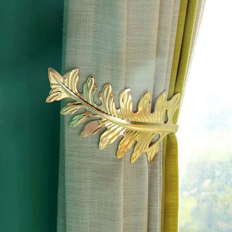 1PCS Leaf Shape Curtain Wall Hook Wall Mounted Metal Curtain Hooks Simple Modern Home Curtain Decorative Accessories