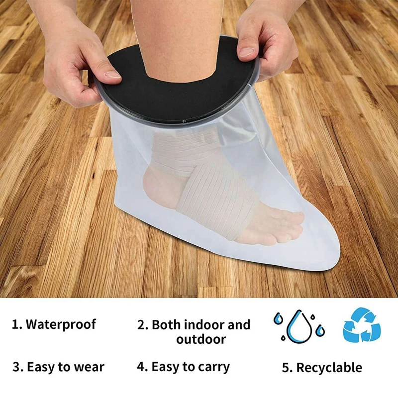 4X Waterproof Cast Cover Leg For Adult Ankle Shower Bath Watertight Foot Protector Wounds For Swimming Bath Accessories