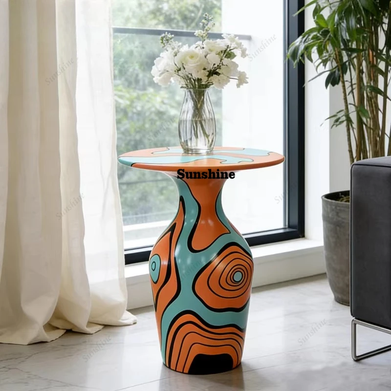 Creative retro pop art hand-painted edge, pattern, living room sofa corner