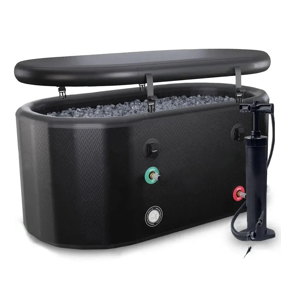 Inflatable ice bucket portable ice bath bucket can be stored for fitness PVC inflatable bathtub swimming pool cold therapy