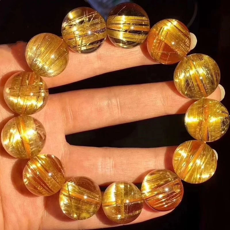 Authentic Brazilian Collector's Grade , Quartz Bracelet, Titanium Golden Rutilated Quar