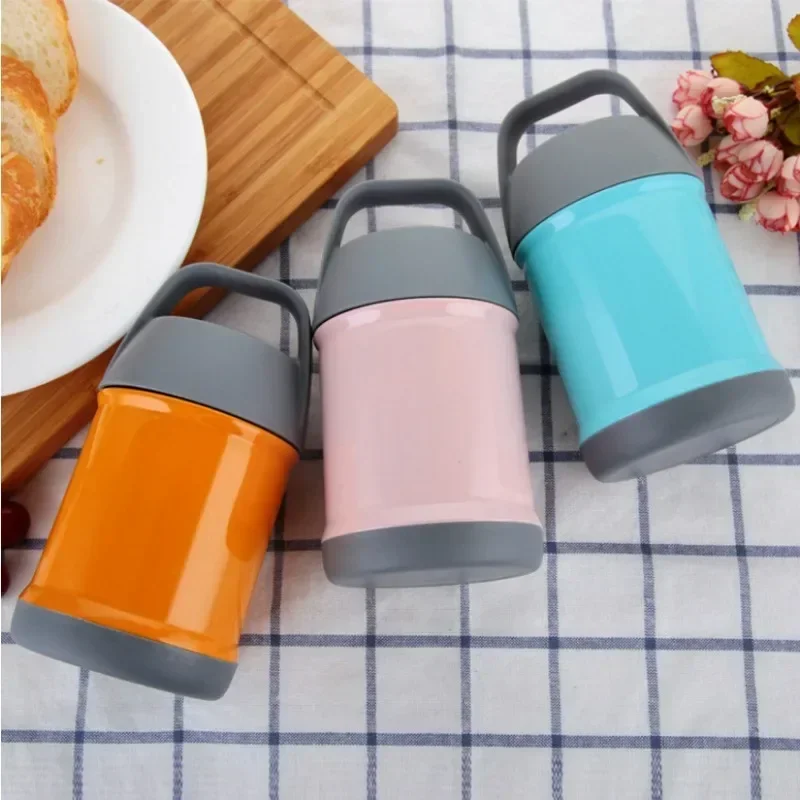 1PC 450/560ML Stainless Steel Thermos Cup Creative Insulated Braised Beaker Stewing Pot Portable Vacuum Flasks Porridge Mugs