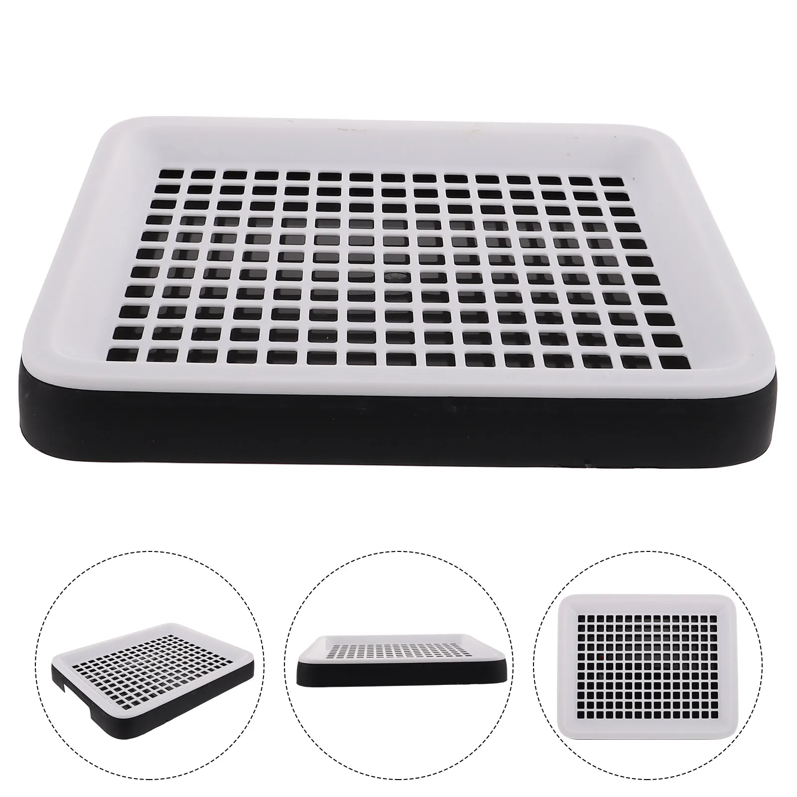 

Pet Cleaning Potty Bunny Toilet Tray Black Litterbox Small Animal Square AntiFlip Hamster Waste Pan Rabbit CageAccessory SafeUse