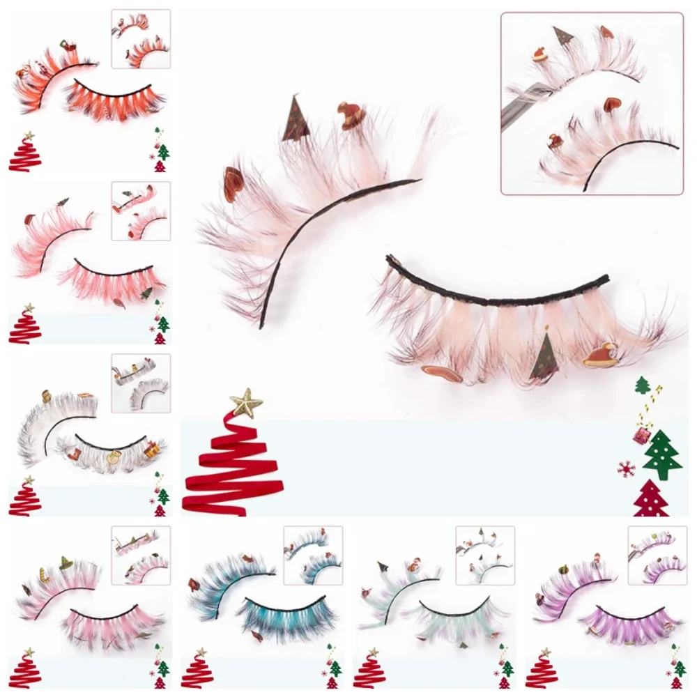 Chemical Fiber Christmas False Eyelashes Eyelashes Extension Animal Elk Christmas Cluster Eyelashes Colored Eyelashes 25mm