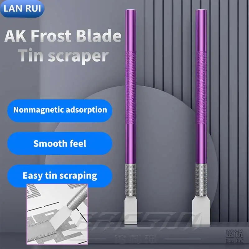 

Lanrui AK Frost Blade Ceramic Tin Scraper Knife Solder Paste Non-Magnetic Handle for PCB Reballing Mobile Phone Repair Tools
