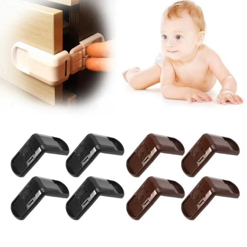 5Pcs/Lot Plastic Baby Safety Protection From Children In Cabinets Boxes Lock Drawer Door Security Product