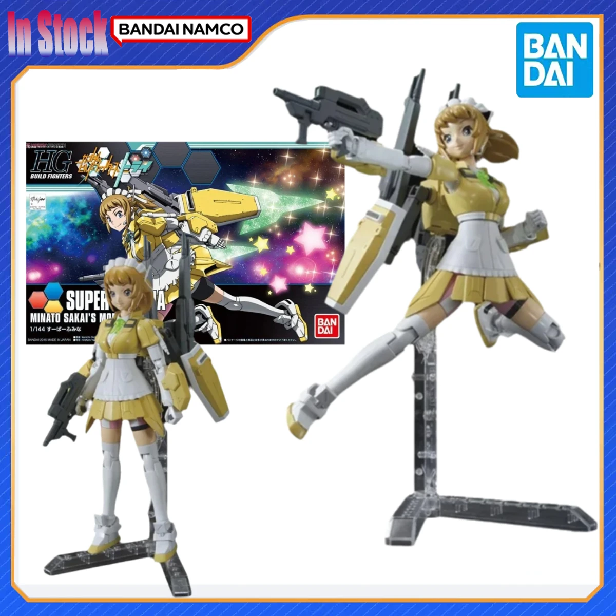 

Оригинальная экшн-фигурка Bandai Anime GUNDAM HGBF 1/144 044 Gundam Build FightersTRY SUPER FUMINA, наборы моделей, подарок для детей