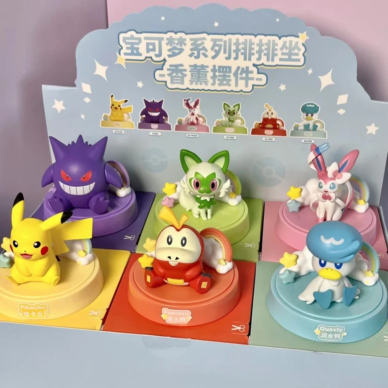 Genuine PokéMon Sit-In-A-Row Aromatherapy Series Blind Box Cute Figure Model Desktop Ornament Decor Surprise Collectible Gift