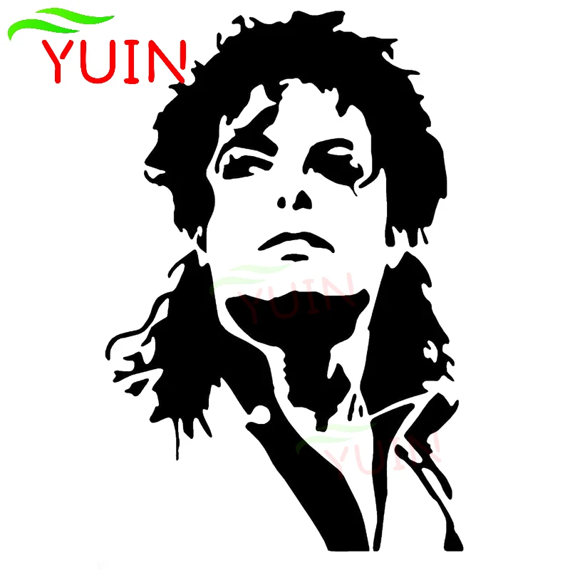 YUIN Michael Jackson Car Sticker Fashion Car Window Decoration PVC Waterproof Sunscreen Decal Black/White/Red/Laser/Silver