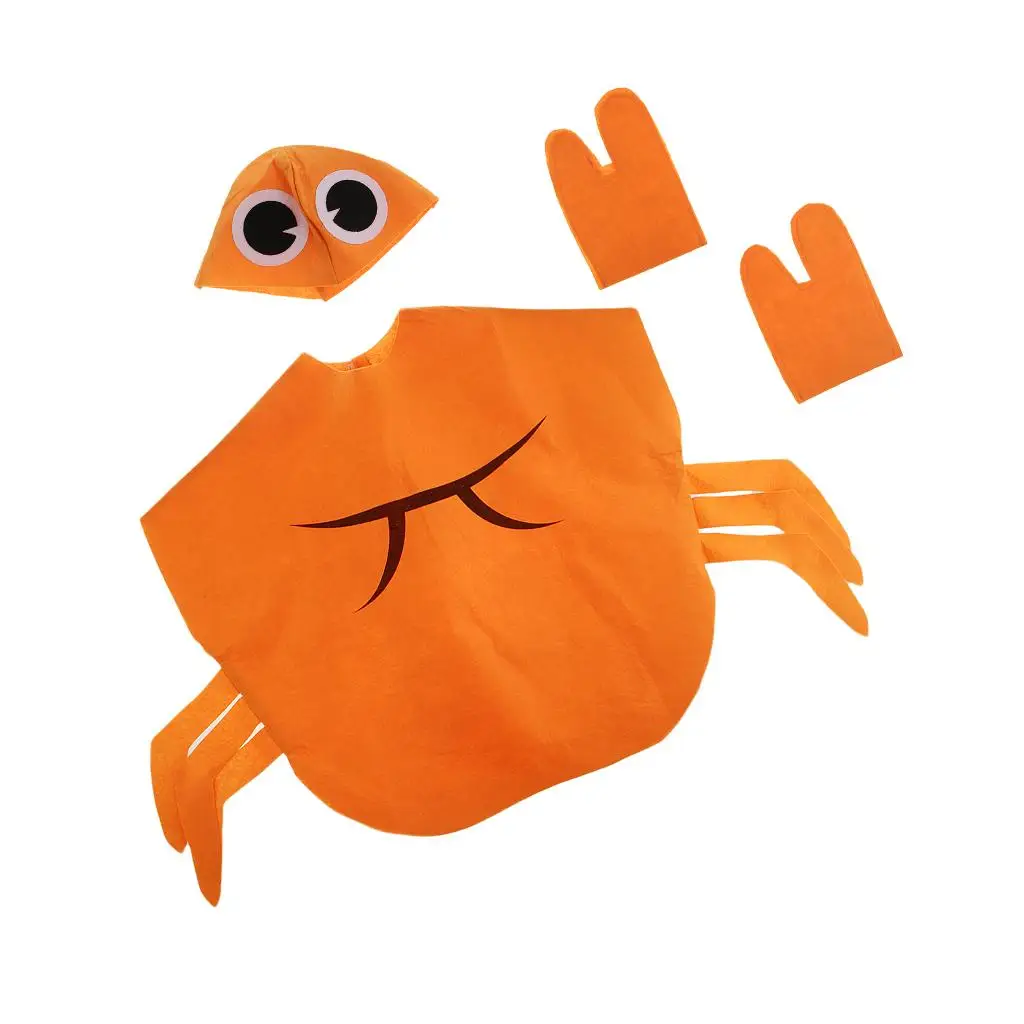 

Костюм для косплея животных, детский костюм с крабом из нетканого материала, наряд на Хэллоуин для школьного выступления на сцене