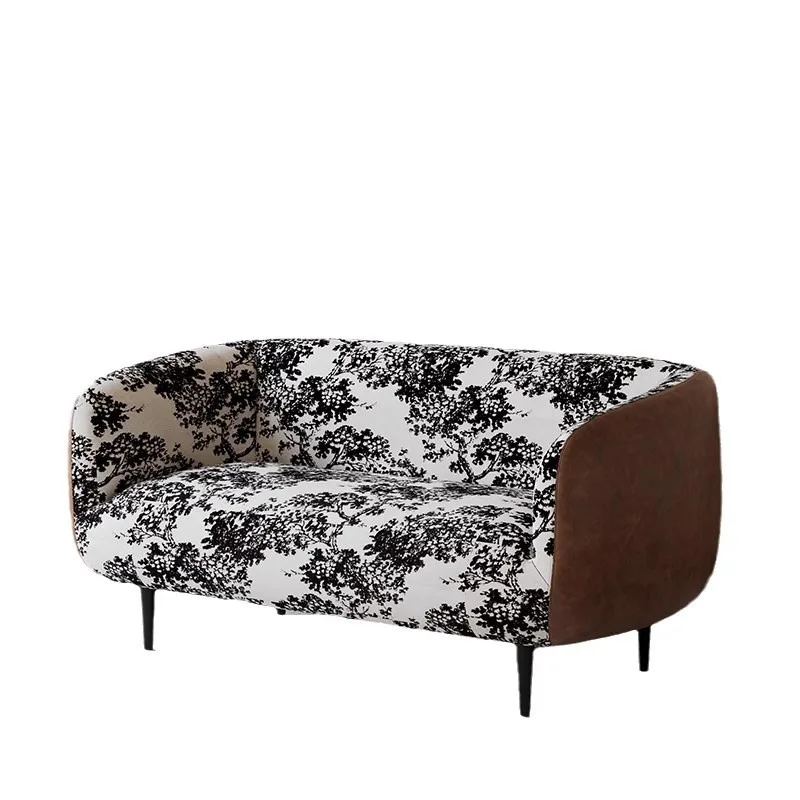 Retro ink painting forest sofa, living room balcony home leisure single chair antique homestay sofa