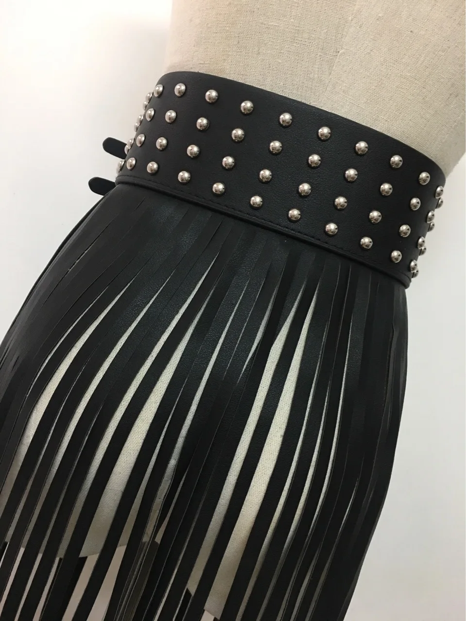 Fashion Women Faux Leather Fringe Tassel Skirt Punk Gothic Style Club Party Stage Performance Festival Rave Dance Costume