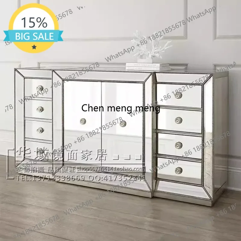

L07 American multi-functional side cabinets, imitation old porch cabinets, mirror door cabinets, glass furniture lockers promoti