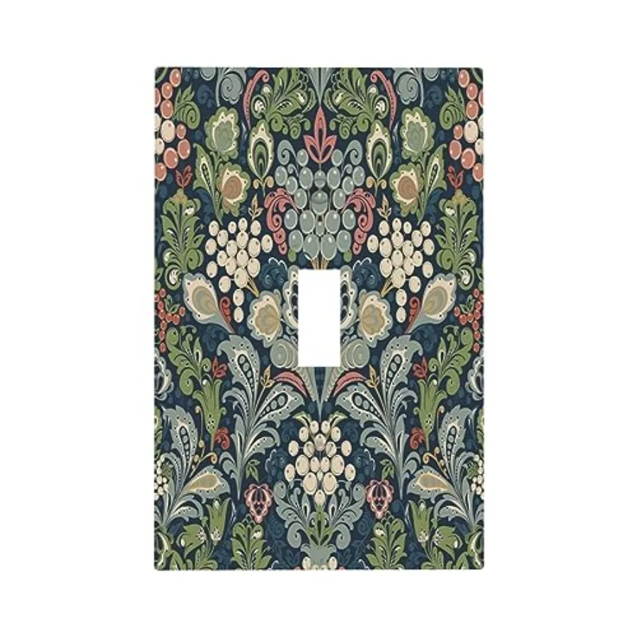 William Morris Floral Boho Midnight Blue Bohemian Flower Light Switch Covers Decorative Cover Electrical Device Switch Face for