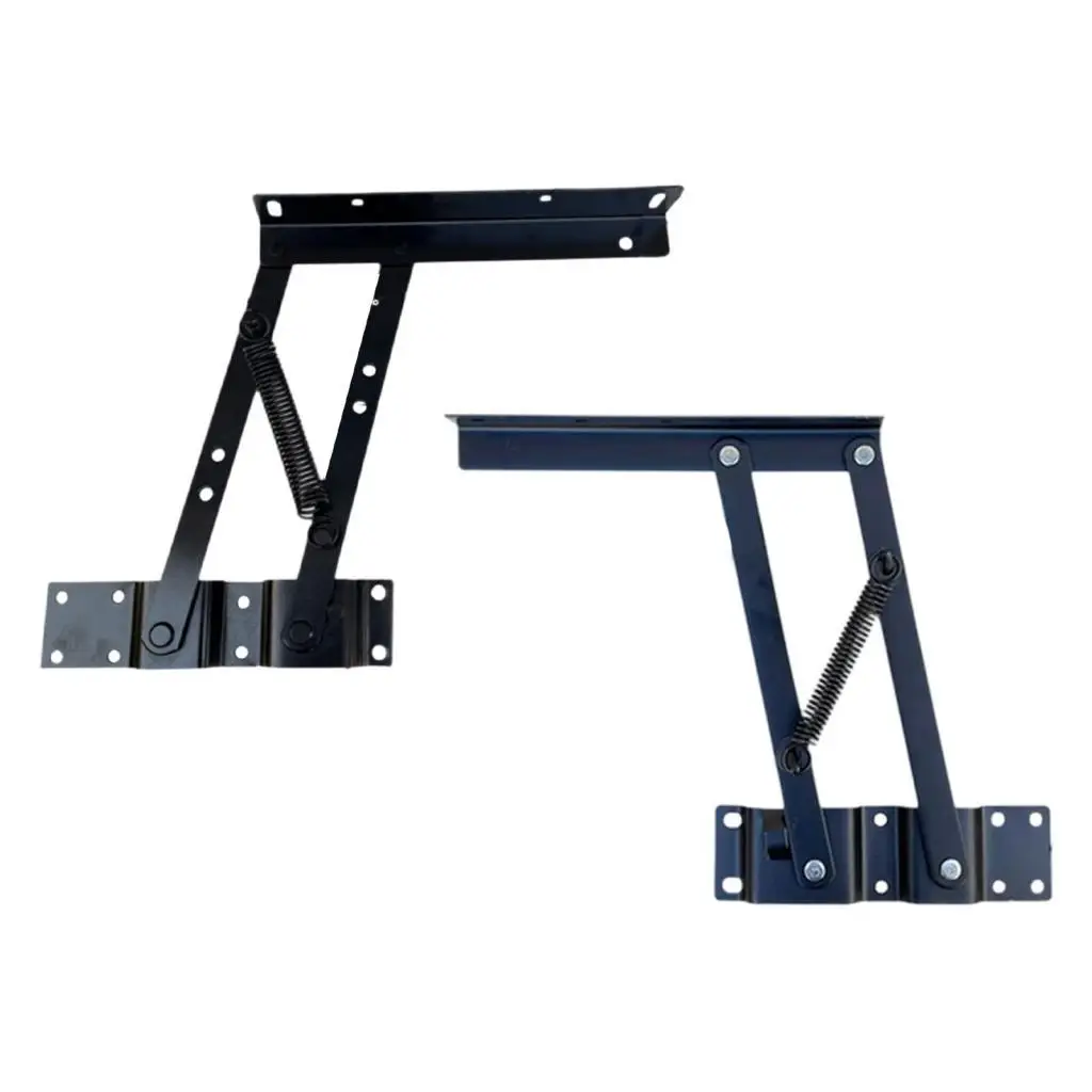 2x Furniture Hinges Folding Lift Support Hardware Accessory Easy to Install Spring Lift Support Height Adjuster
