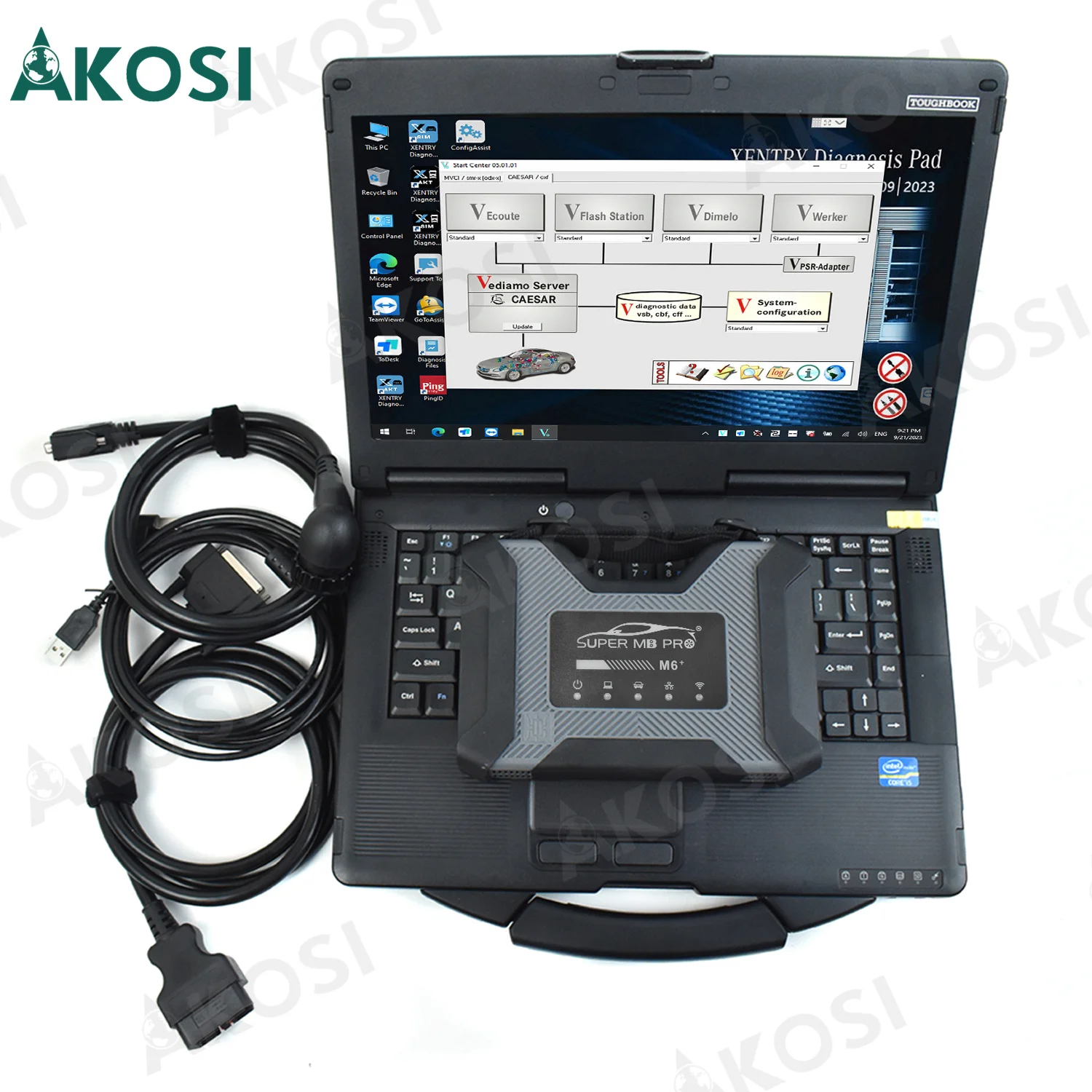 2024.03 Super MB PRO M6+ For Benz Diagnostic Tool with Multiplexer Star Diagnosis work on Cars and Trucks+CF53 laptop