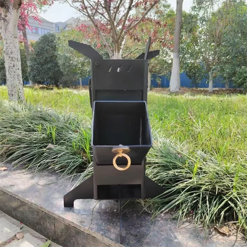 Integrated Outdoor Folding Wood Stove, Camping Picnic, Picnic Cooking, Travel, Car Portable Firewood Stove, Heater Cooktops - view 3
