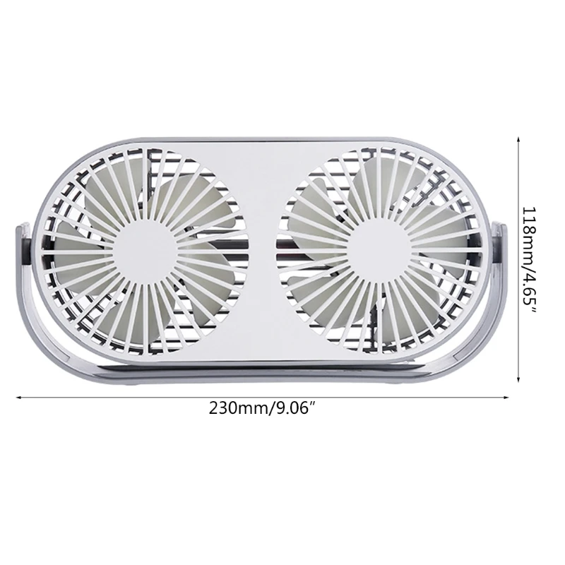 مروحة مكتب مزدوجة صغيرة منضدية مروحة محمولة 3 سرعات تبريد قابلة للتعديل لرأس مروحة علاج عطري شخصية قابلة للدوران 360 درجة