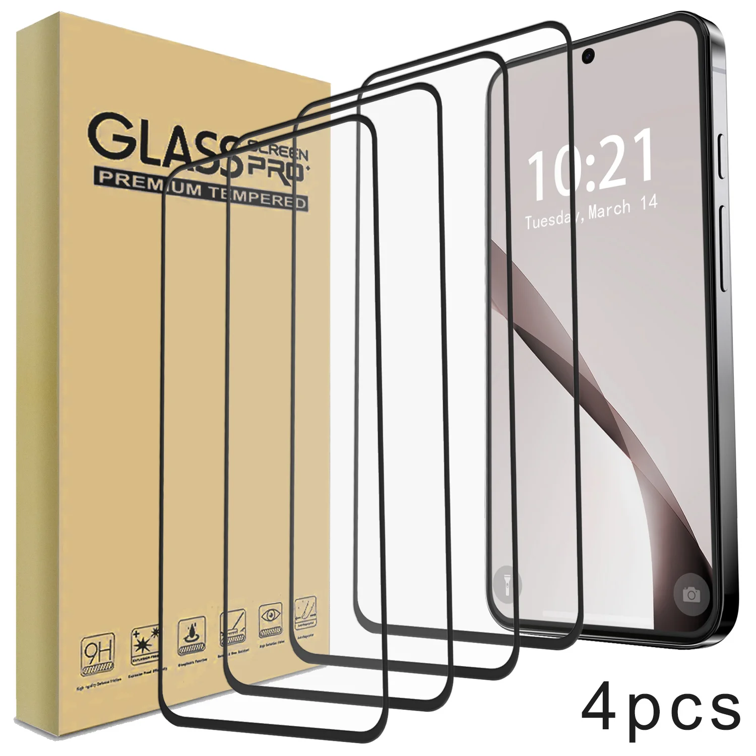 

4-Pack For Google Pixel 10/Pixel 10 Pro/10 Pro XL Case Friendly Full Coverage Clear Tempered Glass Screen Protectors