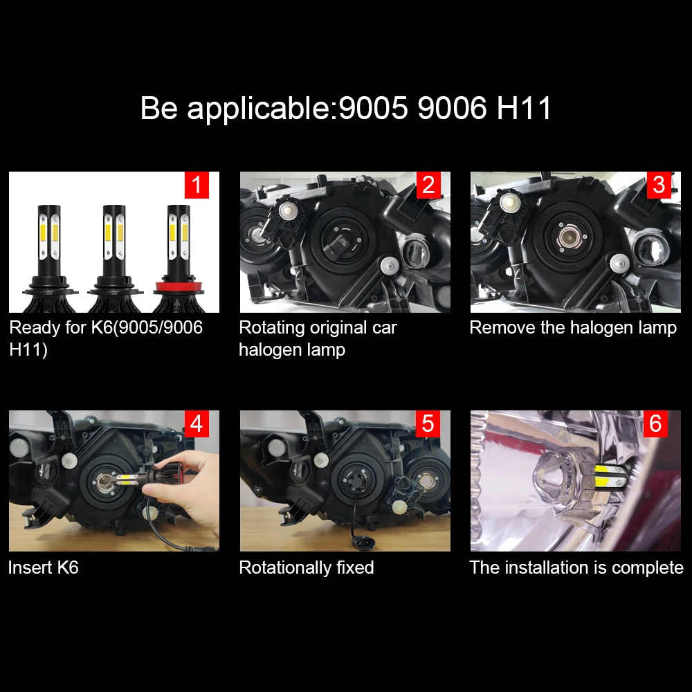 2PCS 120W LED Headlight 20000LM High Power 6000K Turbo Auto Lamp Canbus No error For Chevrolet Captiva Sport 2012 2013 2014 2015 view 5