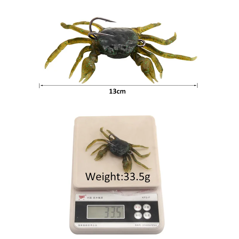 2023 Silicone Soft Bait 3D Simulation Crab Bait With Hook Sea Fishing Bait Tackle Fishing Lures Soft Fish Bait With Sharp Hooks