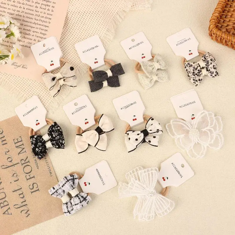 

10Pcs/set Trendy Lace Butterfly Hair Ties Cute Children's Fashion Bow Hair Band Accessories Lovely Headwear For Girls