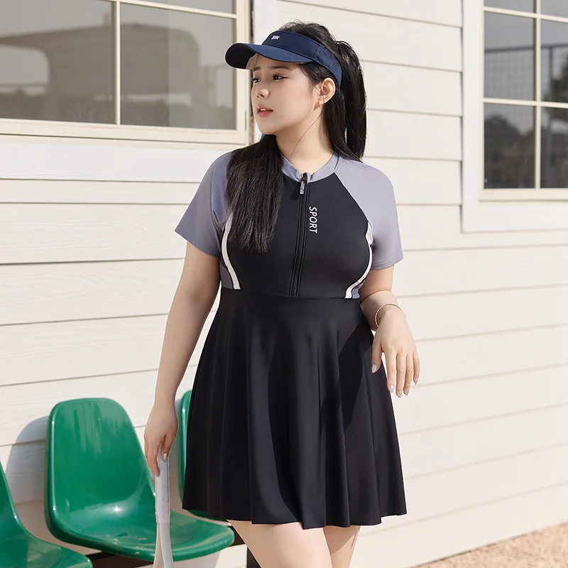 

2025 Women Swimsuits One-Piece Plus Size Rashguard Swim Set Bathing Suits Boyleg Swimwear Quick Dry Swim Shirts with Boyshort