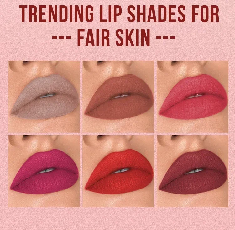 Lipstick Glossy Finish Lip Makeup Fashionable Girls Daily Use Creamy Matte Lip Stain Smudge-Proof Long Wearing Non-Stick Cup