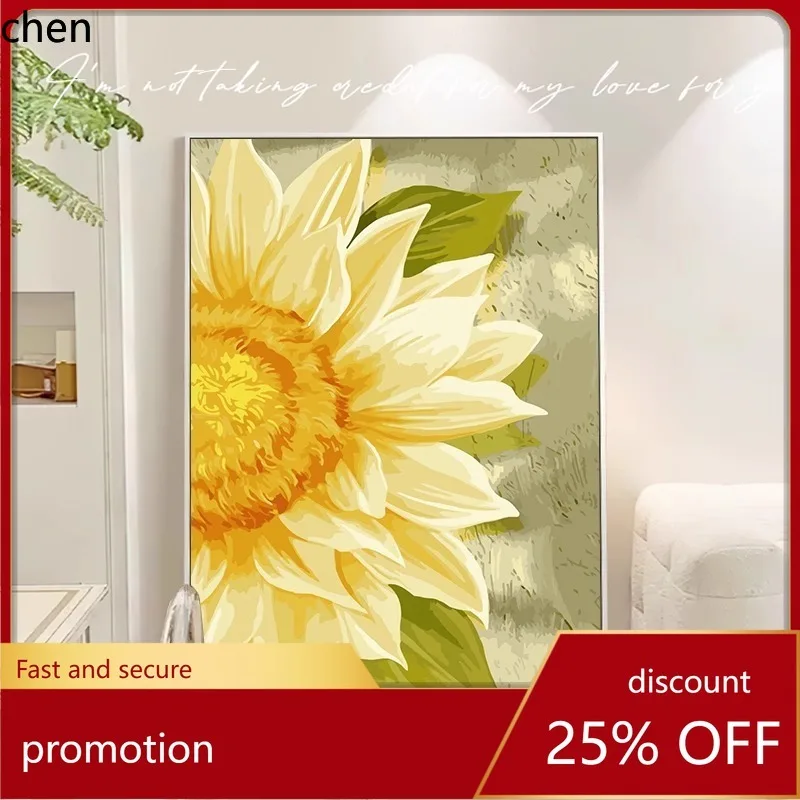 Ht  new sunflower floral decorative painting - perfect for living room, entryway, hallway, sofa wall, or as a wall hanging