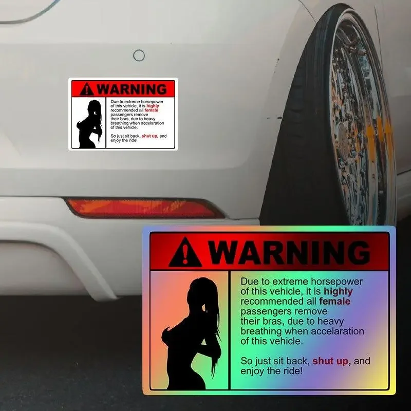 1Pc Holographic Funny Warning Sexy Lady Silhouette Vinyl Sticker Waterproof Decal for Car Motorcycle Helmet Laptop Scratch Cover