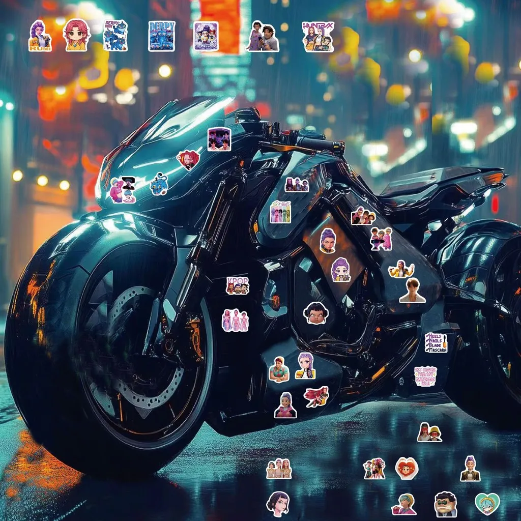 70 قطعة من ملصقات KPOP Demon Hunter - شارات ديكور كرتونية لامعة على الطراز الكوري لحقائب الظهر والهواتف وزجاجات المياه #6