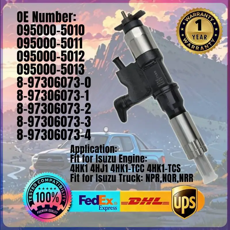 

Fuel Injector 095000-5010 8-97306073-1 8-97306073-2 095000-501# 8-97306073-# for ISUZU 4HK1 4HJ1 Diesel Engine
