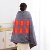 Heated Throws 59x33.5 Inch Super Soft Heated Nap Blanket Poncho Wrap Adjustable Electric Lap Blanket Throw Breathable Wearable