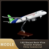 47CM 1/82 Scale child toy plane Airplane China Commercial Aircraft C919 Airline airplane model W Light Wheel Resin Plane Gift By
