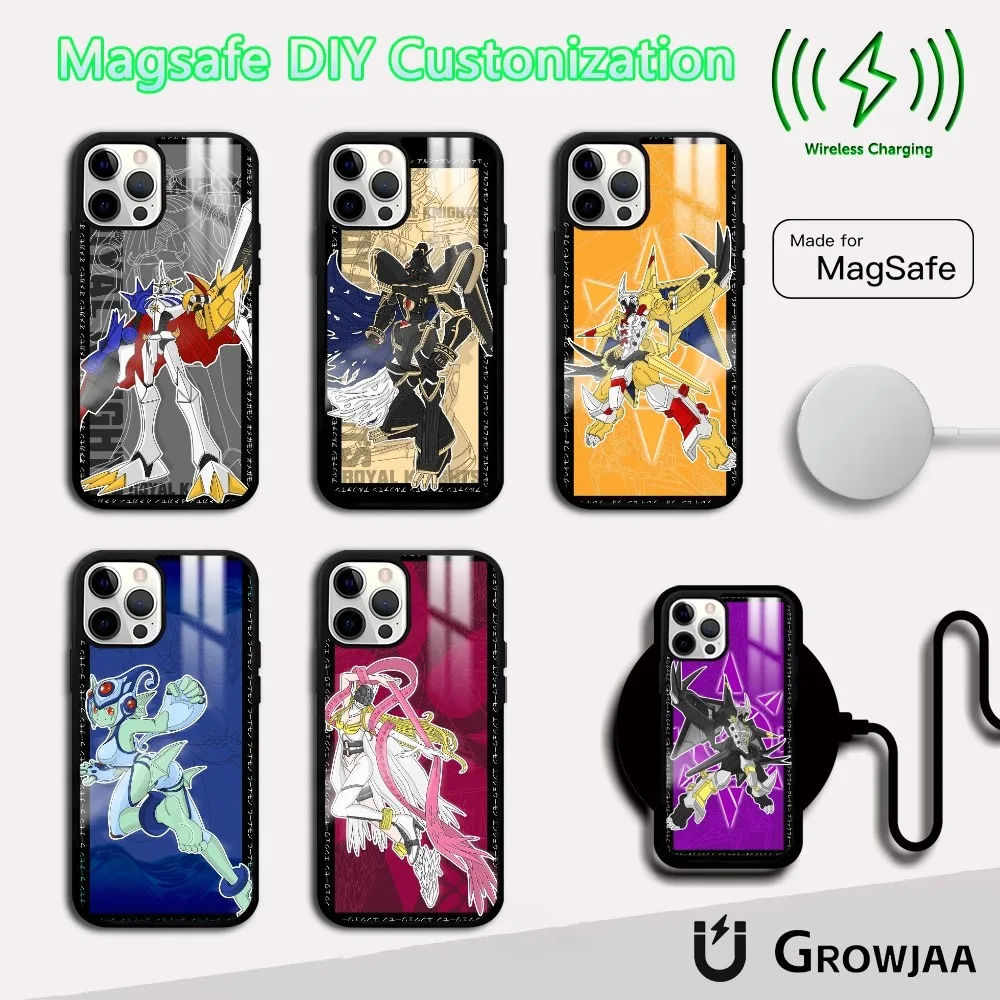 D-Digimon A-Adventure Anime Phone Case For IPhone 16 15 14 13 12 11 Pro Max Plus Mini Magsafe Mirror Wireless Magnetic Cover