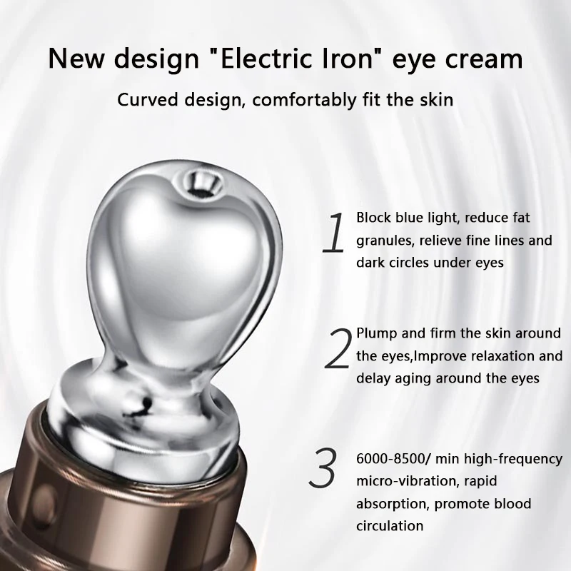 كريم العين للتدليك بالاهتزاز الكهربائي من الكافيار الذهبي، مرطب ومضاد للأكسدة، يحسن الخطوط الدقيقة وأكياس العين والهالات السوداء