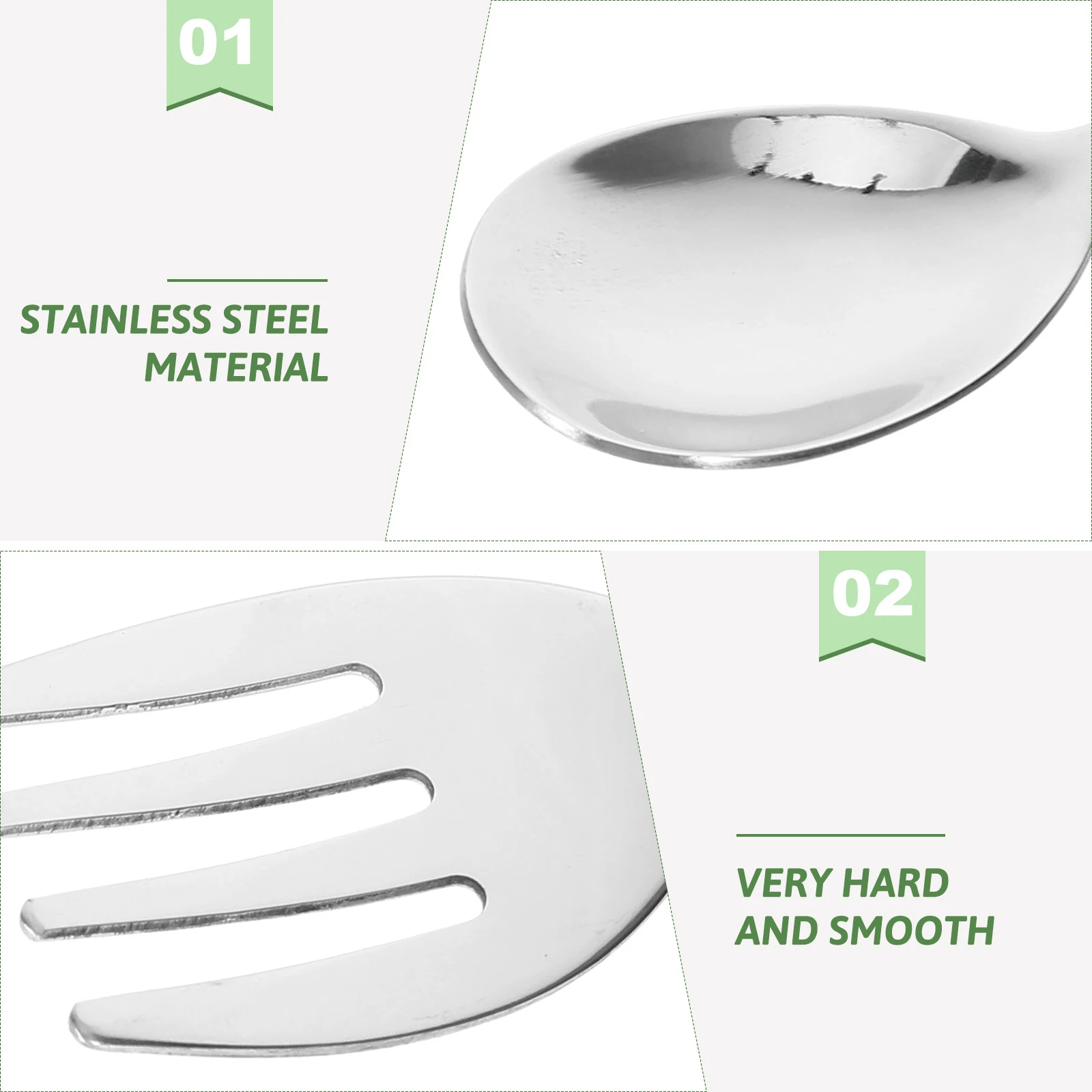 

4pcs Spoon Fork Toddler Eating Utensils 304 Stainless Steel Feeding Tools Design Lightweight Heat