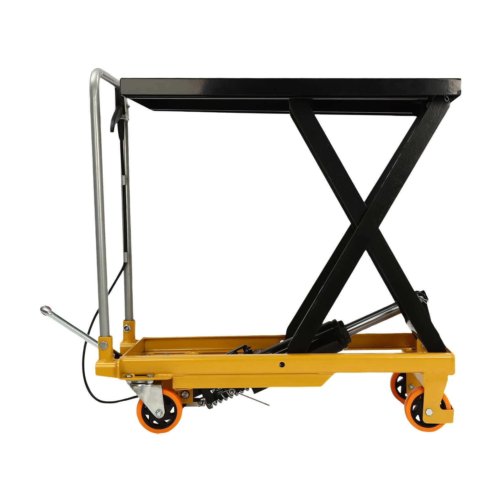 500lbs Hydraulic Scissor Lift Table Single Shear For Factories, Warehouses, Supermarkets, Cold Stores, Delivery Black/Yellow