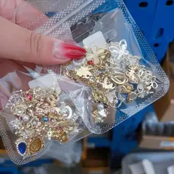 100/50Pcs Multi-Shapes Nail Art Sparkle Rhinestones Shiny Metal Glass Quality DIY Gems Stones For Nail Art 3D Accessories Charms