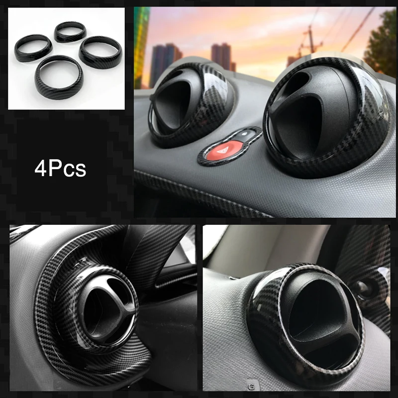 Carbon Car Interior Decoration Accessories ABS Protection Modification Sticker For Smart 453 Fortwo Forfour Car Exterior Styling view 3