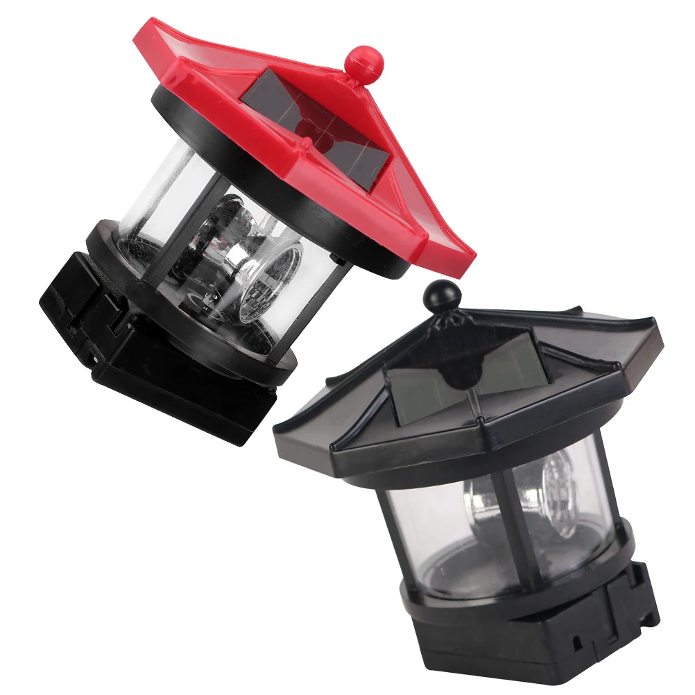 

2Pcs LED Solar Lighthouse Rotating Lamp Garden Yard Lawn Decorative Solar Light Lighthouse Lamp Garden Light Ornament