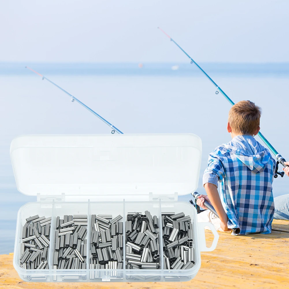 300 قطعة الصيد تجعيد الأكمام برميل مزدوج 1.0-1.8 مللي متر النحاس العقص حلقة كم عالية القوة استبدال عدة تزوير معالجة #3