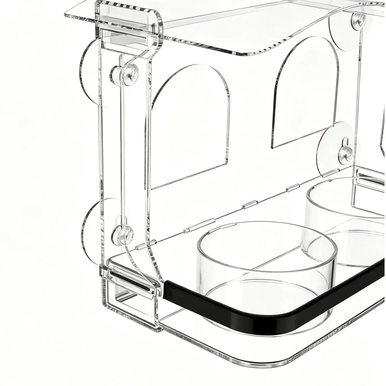 

Window Bird Feeders with Strong Suction Cups Clear Acrylic Window Mounted Bird Feeder for Small Parakeet Cockatiel Conure Parrot
