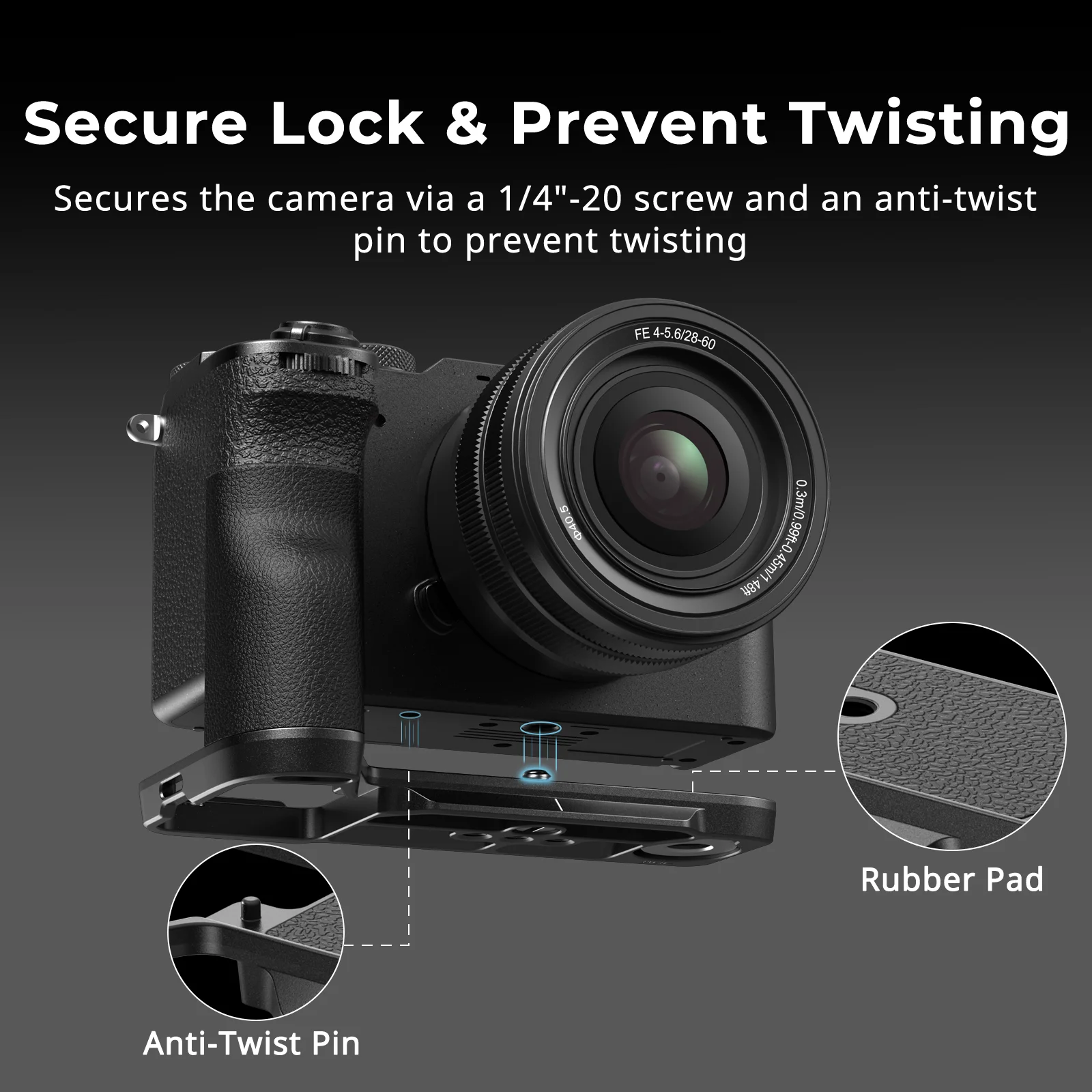 SmallRig A7C II/A7CR L-Shape Mount Plate w Silicone Handle for Sony Alpha 7C II/Alpha 7CR, w Arca-Swiss Quick Release Plate 4797