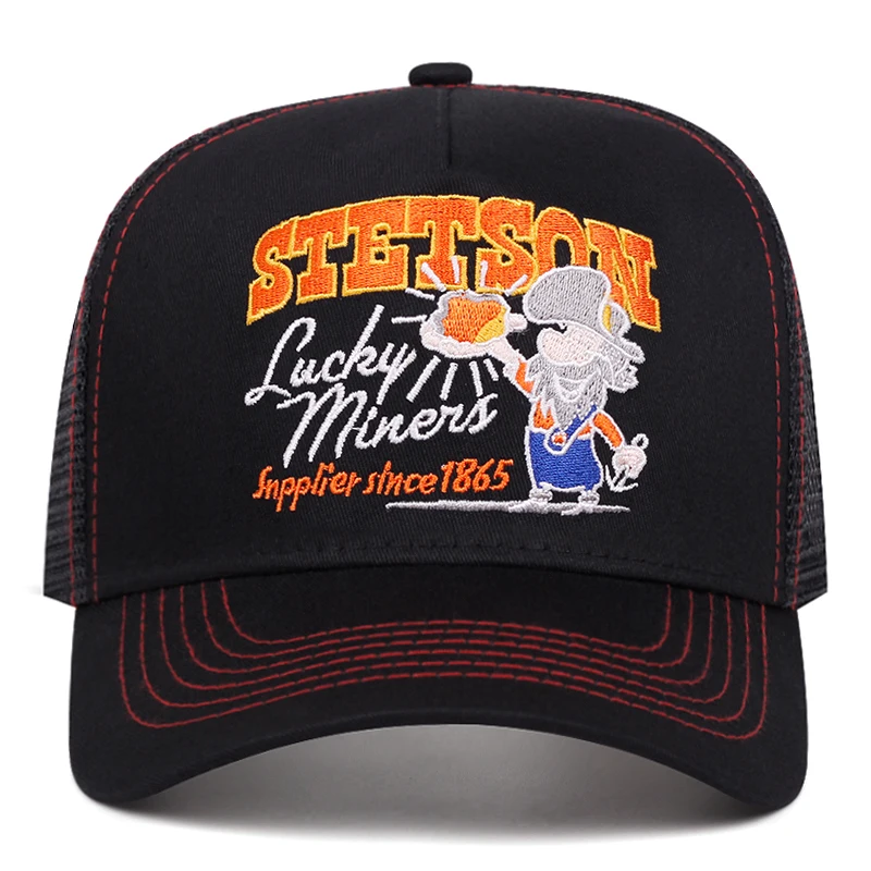 2025 Nuovo cappello creativo per camion STETSON Nuggets Cappello a rete Sport all'aria aperta Cappello da skateboard Abbigliamento quotidiano per il tempo libero Cappello parasole Cappello da baseball