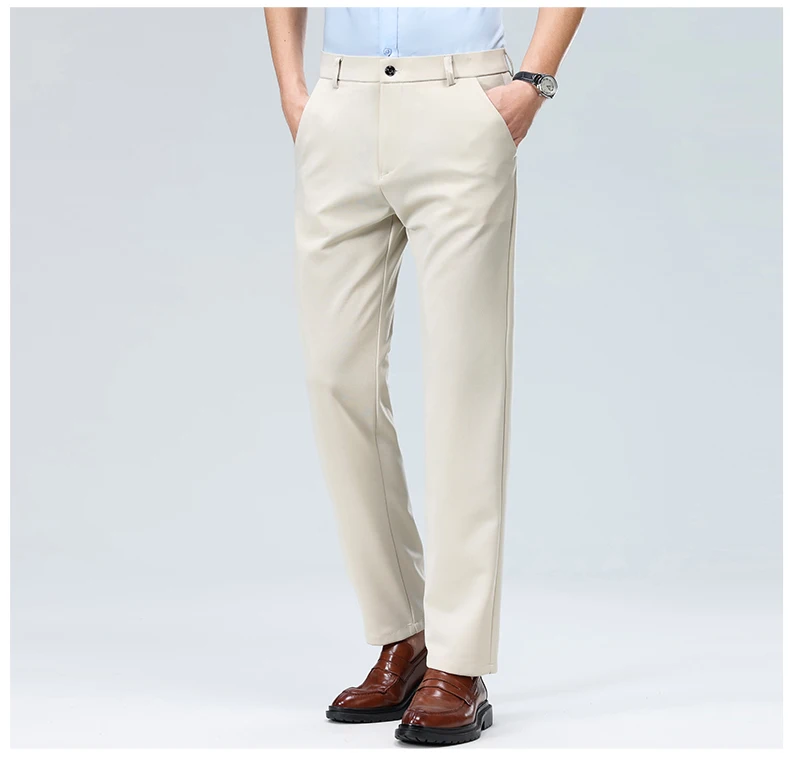 29-42 männer Sommer Dünne Mode Business Casual Anzug Hosen Lange Hosen männer Elastische Gerade Hülse Formale hosen Plus Größe – Detail 33