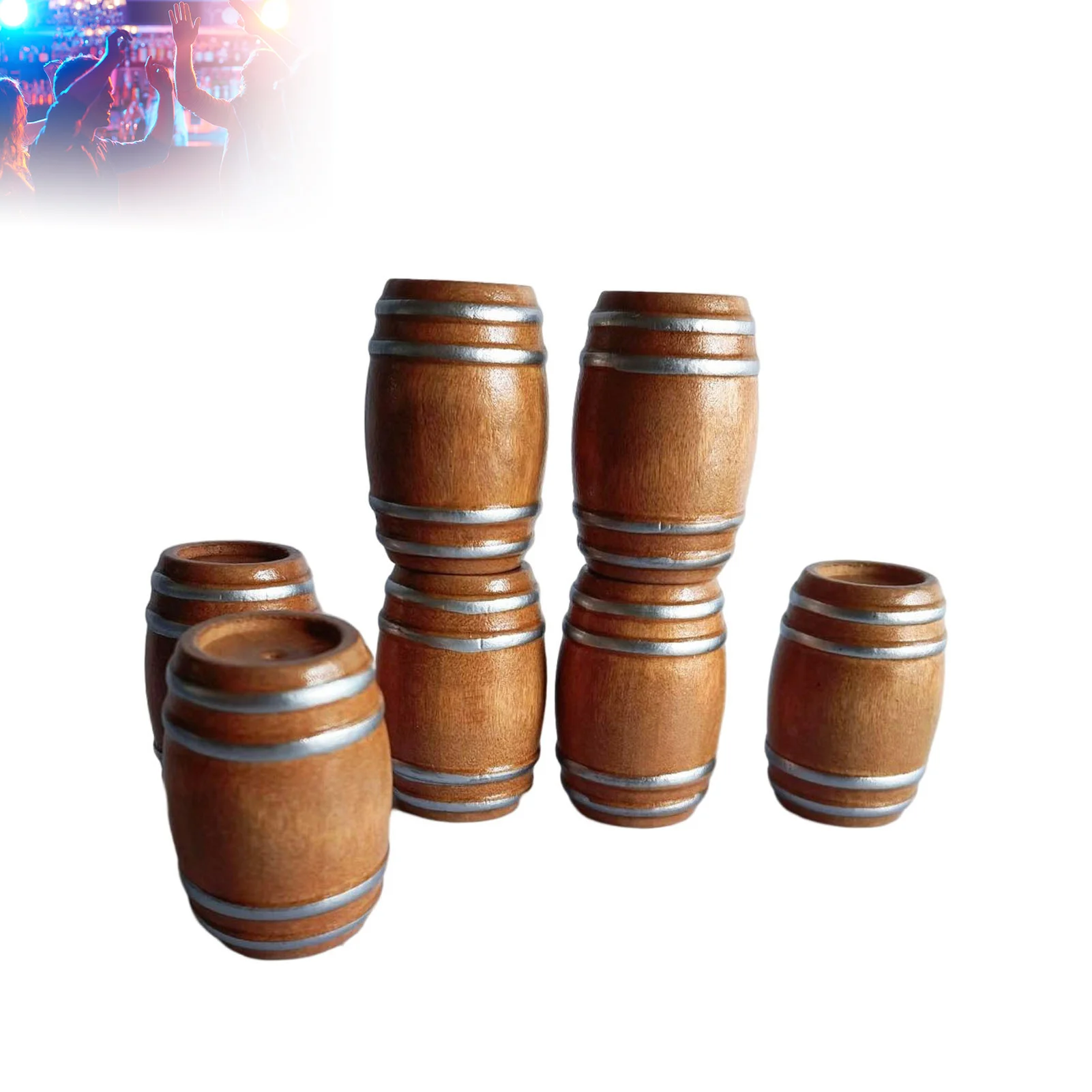 Miniature Wooden Keg Beer Keg Easy To Take Up Exquisite Mini House for Children Family Project